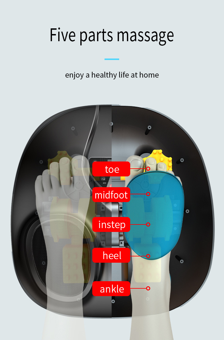 Домашнее использование полный охват 4D массажер для ног глубокого разминания вибрация теплая терапия шиатус спа массажер для ног с подогревом