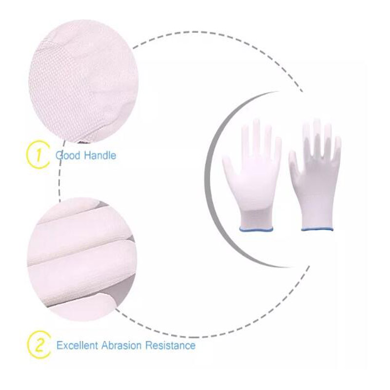 Перчатки для ручной работы из полиэстера 13 калибра с полиуретановым покрытием для ладоней