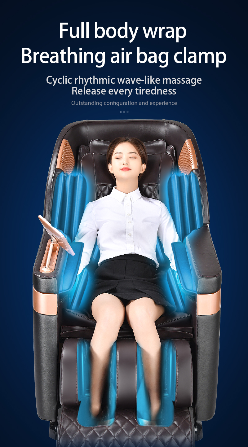 Новое обновление, роскошное умное обнаружение тела, тепло для всего тела, 6D, массаж подошвы, шиацу, контроль времени, массажное кресло со светодиодным боковым светом