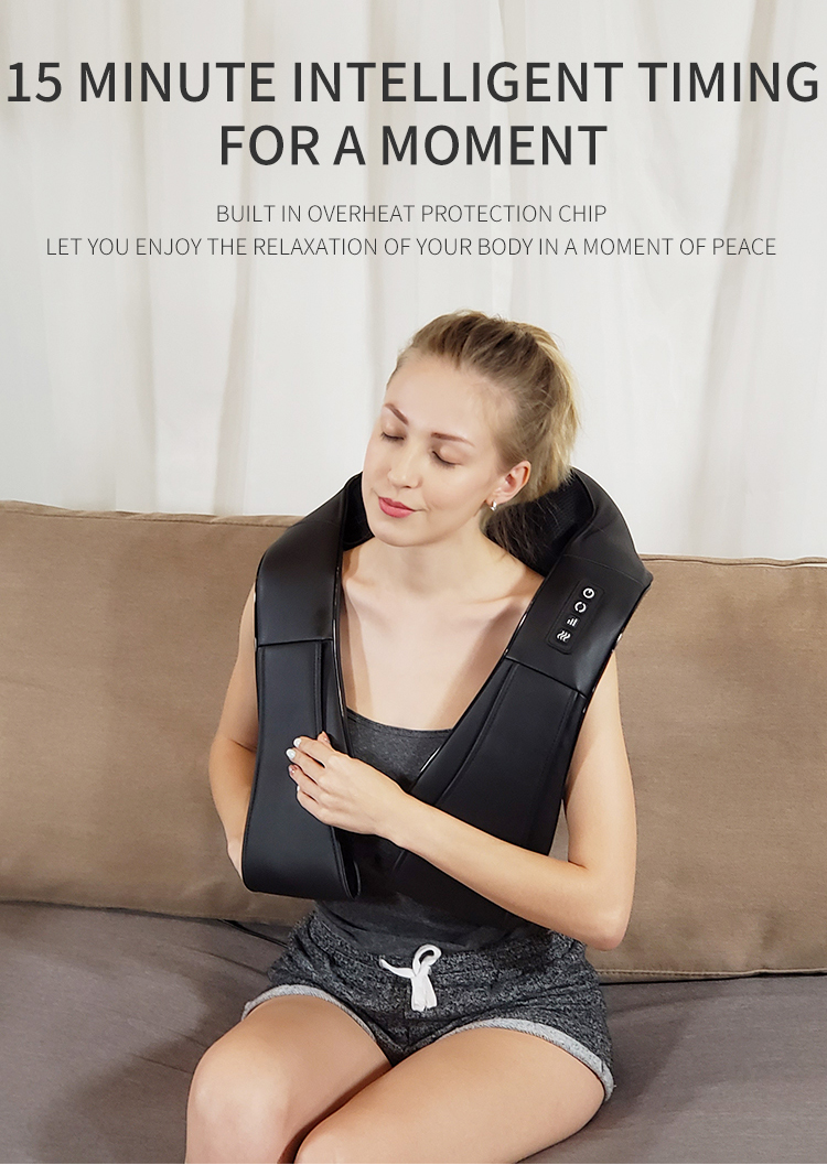 Многочастотный 3D Электрический массажный пояс для шеи и плеч, 15 минут, нагревательный, разминающий, терапевтический, массажный пояс для расслабления боли