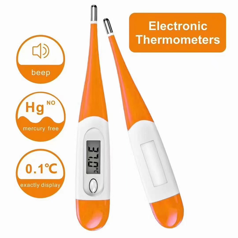 Цифровой лихорадочный термометр с гибким наконечником для детей и взрослых